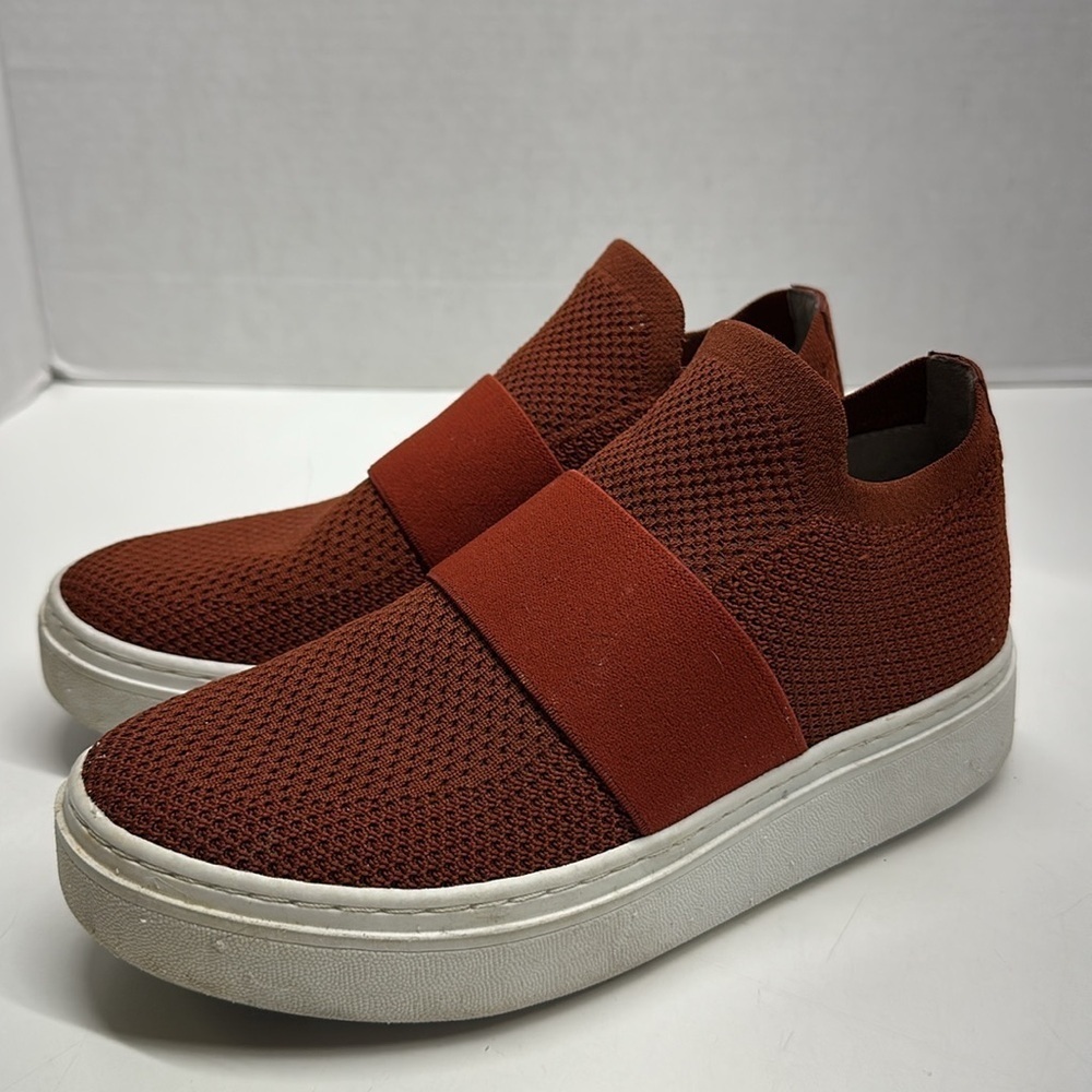 Eileen Fisher Pari Platform Shoes Slip On Sneakers Shoe Knit Stretch Size 6.5
